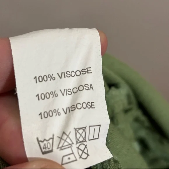 Hering Green Smocked V Neck Maxi Dress Size Medium Short Sleeve Prairie Cottage - Picture 9 of 11